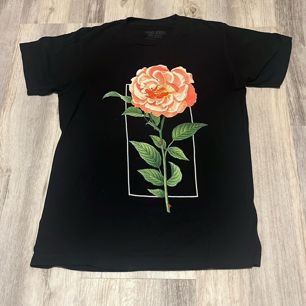 Shawn Mendes 2019 Concert Rose The Tour Black T Shirt